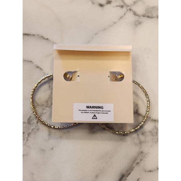 Jonna & Lilly Gold-Tone Rhinestone Hoop Earrings With Decorative Stone Accents - Picture 3 of 5